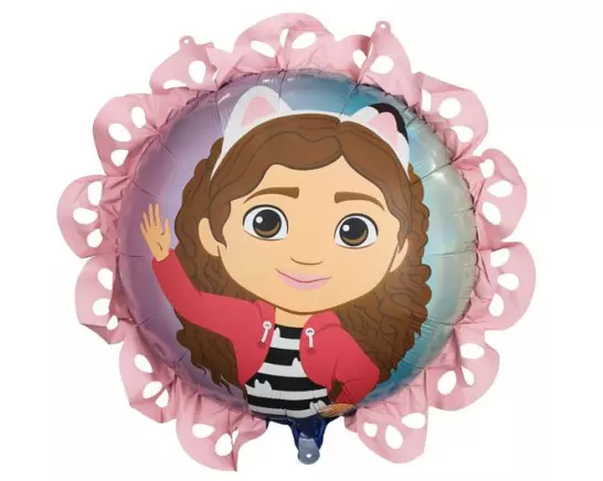 Partydeco Folienballon Gabbys Dollhouse mit Rüsche Mehrfarbig