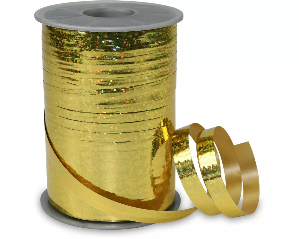 Pattberg Kräuselband Holly 1 cm x 200 m, Gold