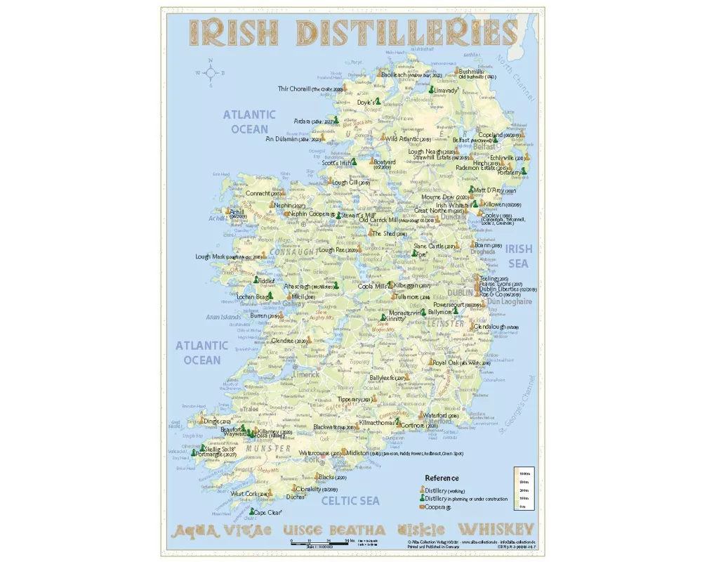 Whiskey Distilleries Ireland - Tasting Map