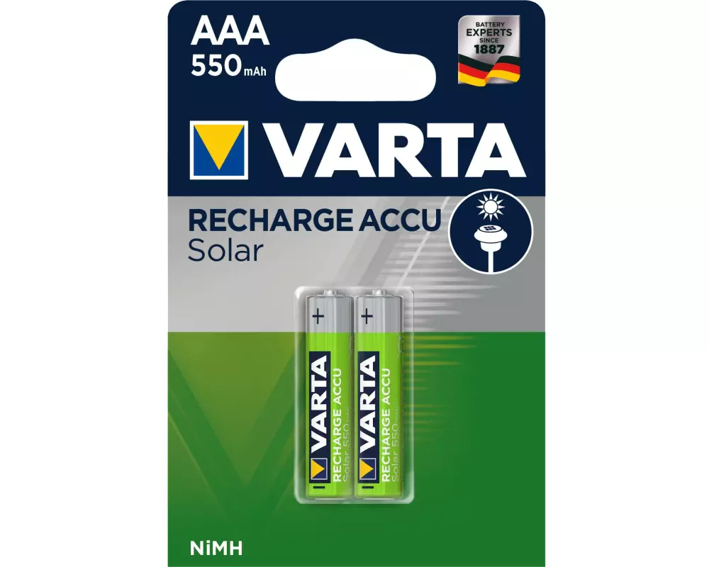 Varta Akku Solar NiMH AAA 550 mAh, 2 Stück