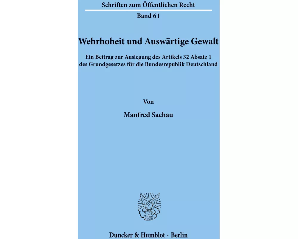 Wehrhoheit und Auswärtige Gewalt