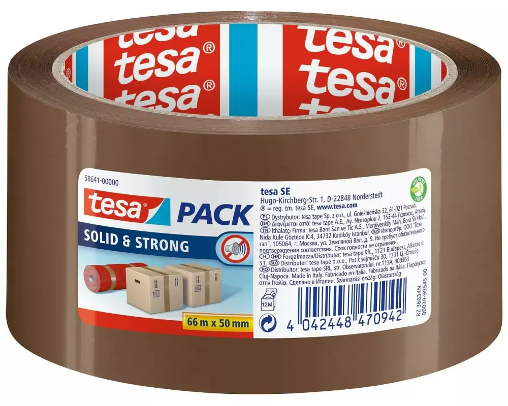 tesa Klebeband tesapack Solid & Strong 50 mm x 66 m, Braun