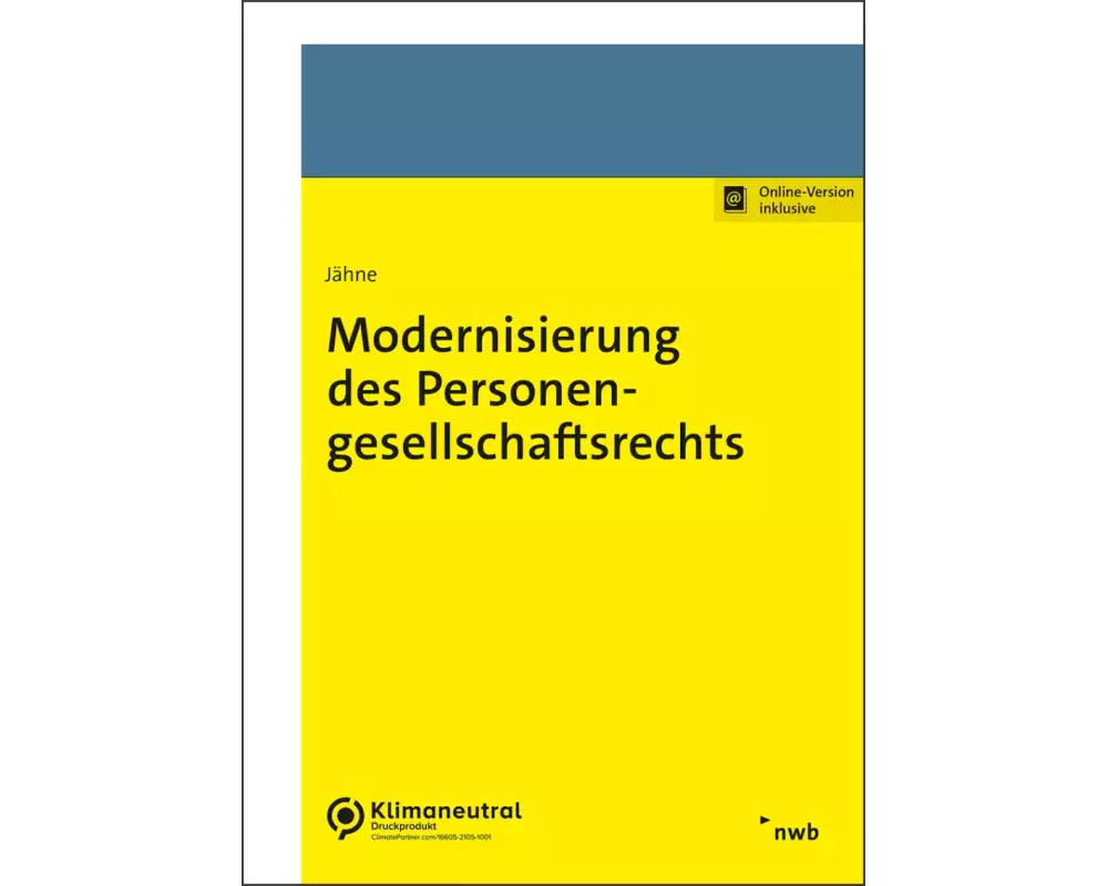 Modernisierung des Personengesellschaftsrechts