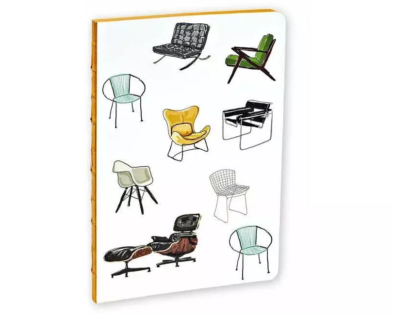 Teneues - A5 Notebook: Mid-Century Modern Chairs, Paperback - 140 Lined Pages with Lay Flat Binding
