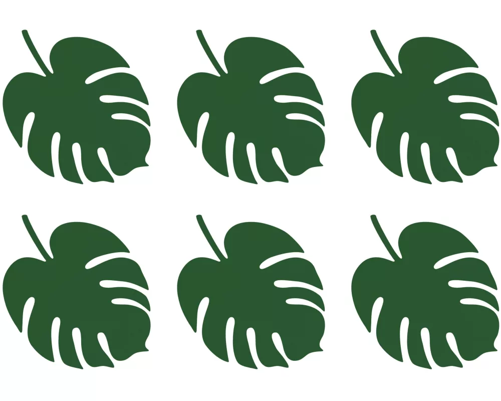 Partydeco Tischkarte Aloha Monstera 6 Stück