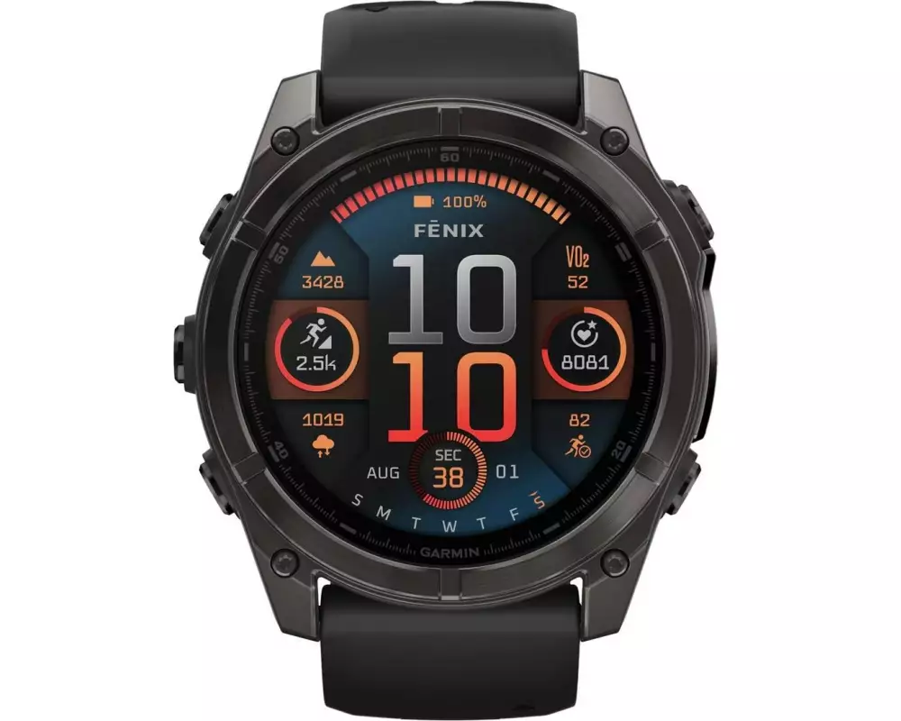 GARMIN Sportuhr Fenix 8 AMOLED Sapphire, 51 mm Dunkelgrau