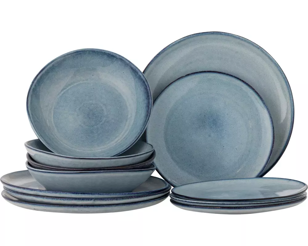 Bloomingville Speise-Service Sandrine 12-teilig, Blau