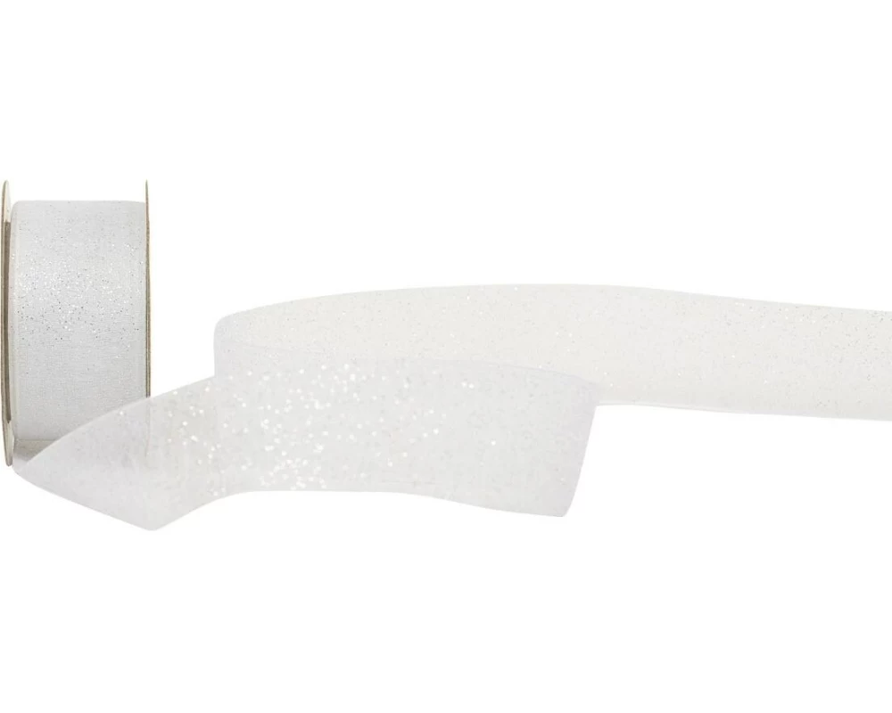 Spyk Spyk Geschenkband Glam 25 mm x 3 m, Silber/Weiss