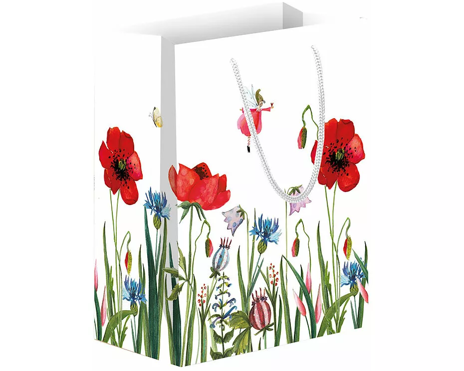 Geschenktasche. Mohnwiese / mittel