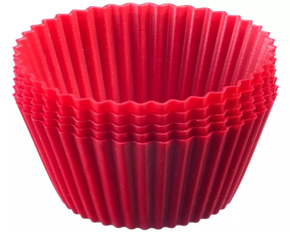 Westmark 6er Set Silikon-Muffinformen, D7 cm, rot Silikon D7 cm Rot