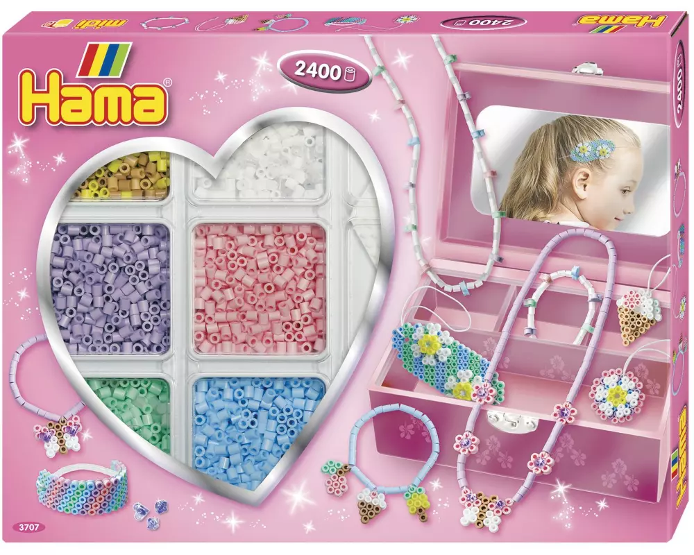 Hama Bügelperlen-Set Rosa mit 2400 Stk. Rosa
