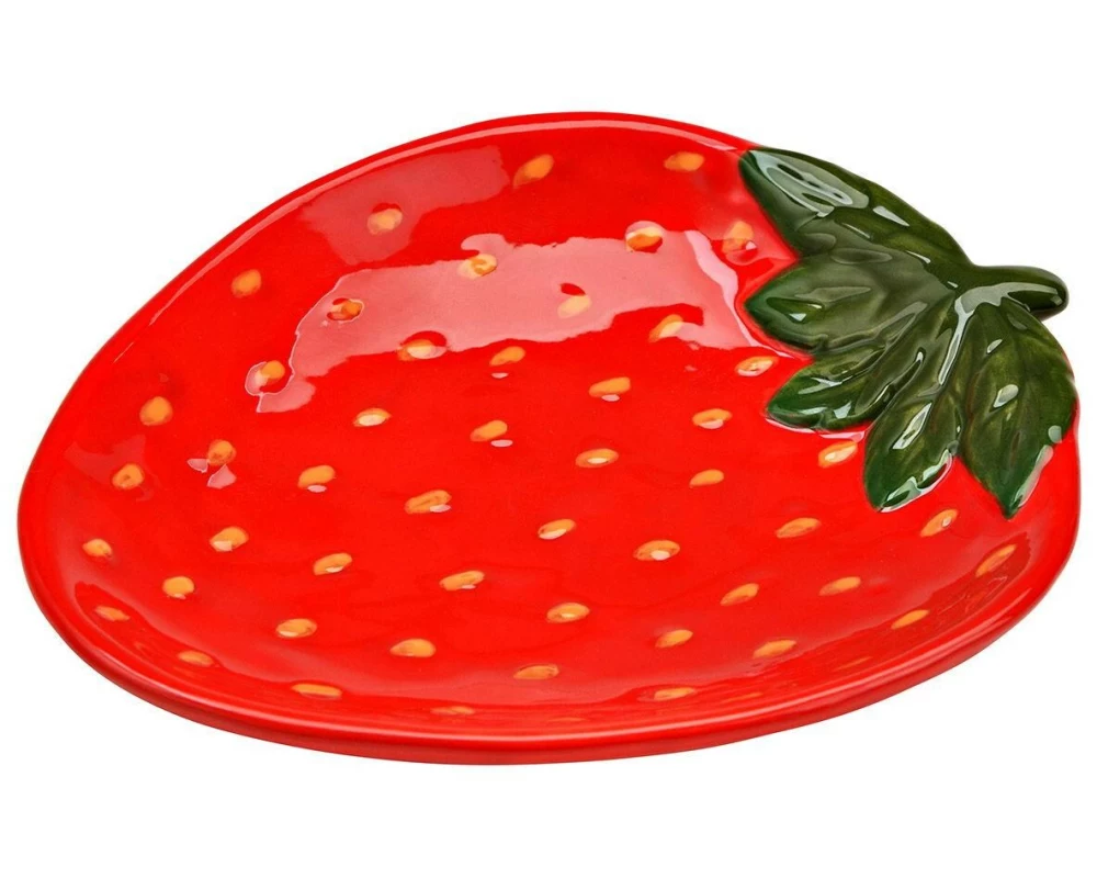 G. Wurm Schale Erdbeere 16 cm, 1 Stück, Grün/Rot