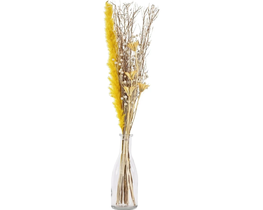 EGLO CARAQUET Trockenblumen mit Glasvase Gelb 56 cm