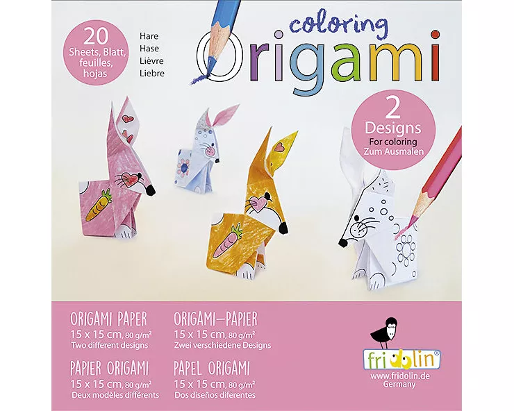 Origamipapier. Coloring - Hasen