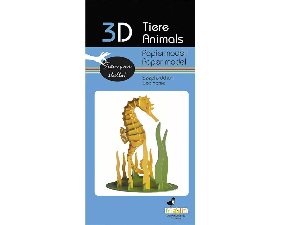 3D Papiermodell. Seepferdchen