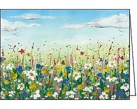 Doppelkarte. Sommerwiese / blanko