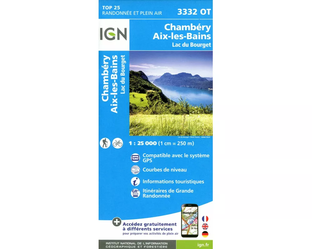 Chambéry Aix les Bains / Lac du Bourget 1:25 000