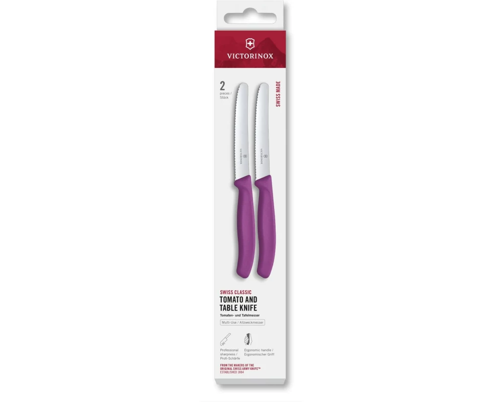 Victorinox Tafelmesser Swiss Classic, 11 cm, Violett, 2 Stück