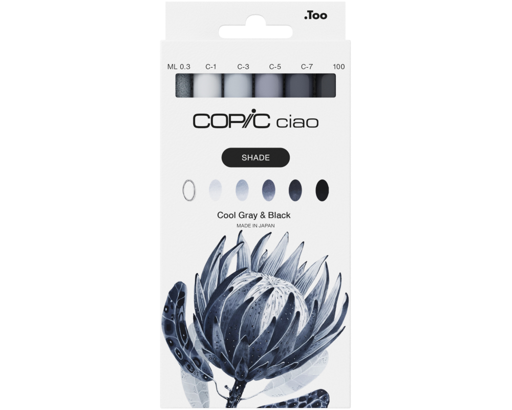 COPIC Marker Ciao 22075580 Cool Grey & Black 6 Stück