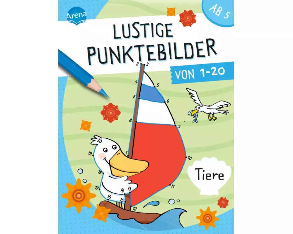 Lustige Punktebilder von 1-20. Tiere
