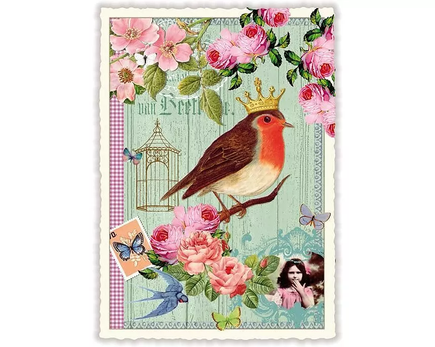 Postkarte / Rotkehlchen