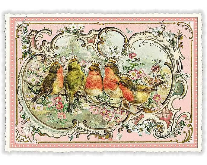 Postkarte / Vögel / quer / blanko