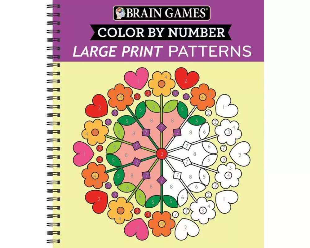 Brain Games - Color by Number - Large Print: Patterns (Stress Free Coloring Book)