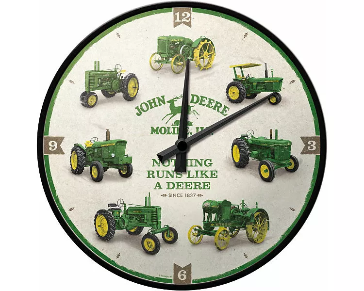 Wanduhr. John Deere / Model Chart / Ø 31.0 cm