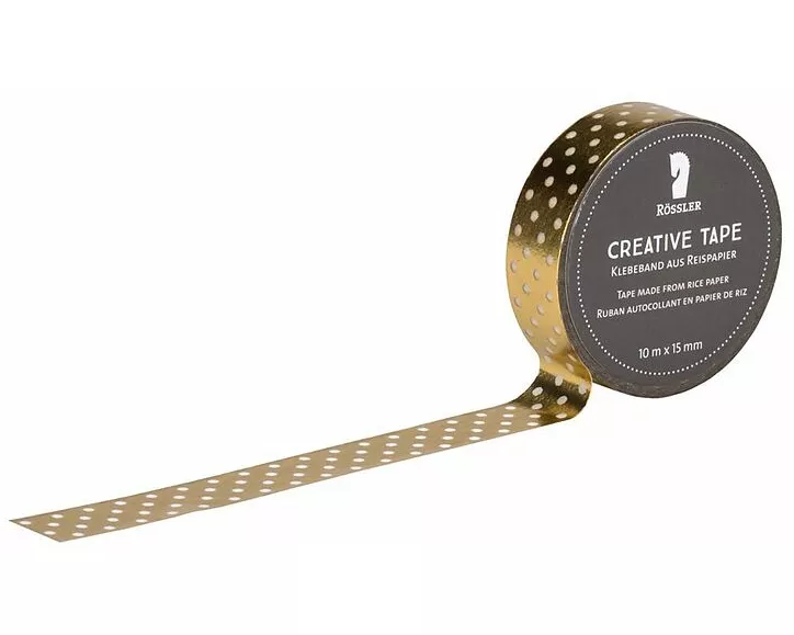 Creative Tape HF/gold kleine Polkas - 10m x 15 mm