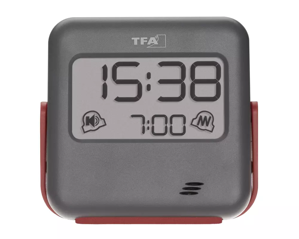 TFA Dostmann Digitalwecker Buzz Rot/Schwarz
