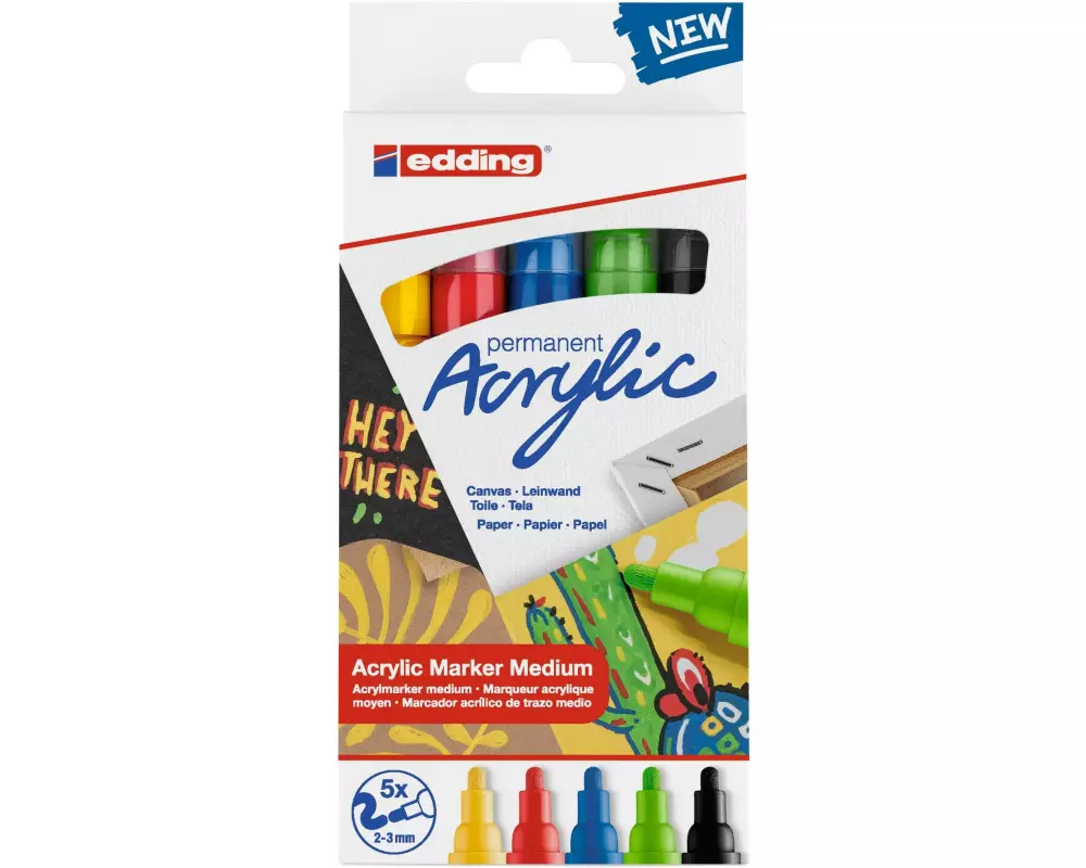 edding Acrylmarker 5100 Basic, 5 Stück