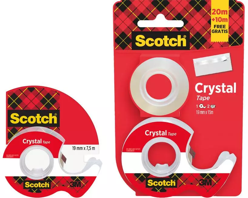 Scotch Handabroller Crystal 19 mm, Rot