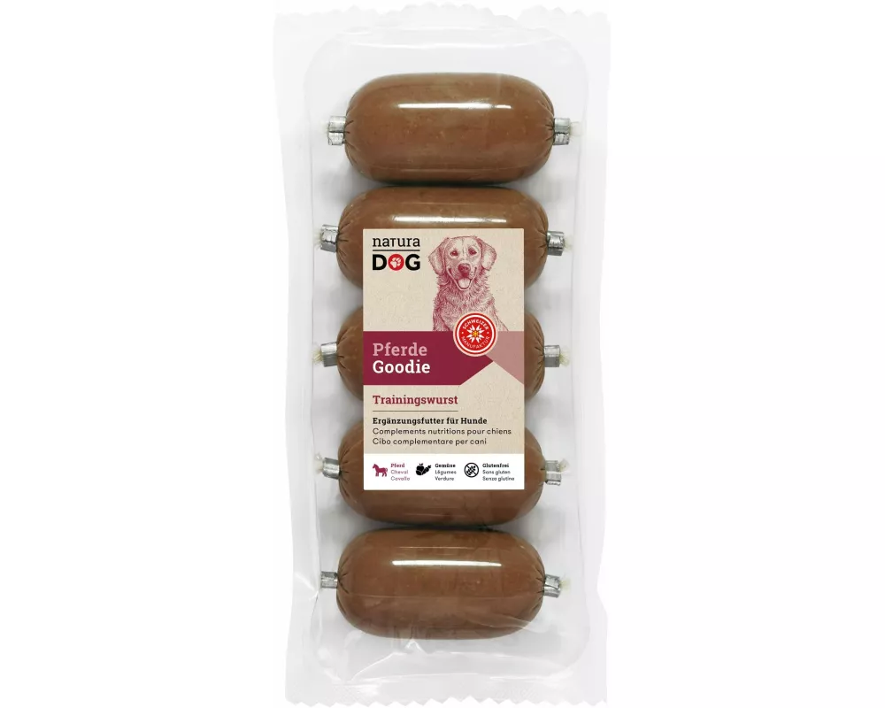 naturaDog Wurst Pferde Goodie, Multipack, 5 x 50g