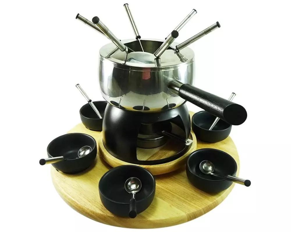 Rotel Fleischfondue-Set F0502 14 Teile, Schwarz