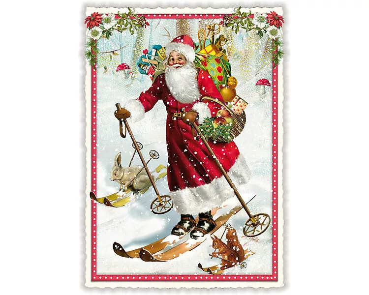 Postkarte / Christmas / hoch / blanko