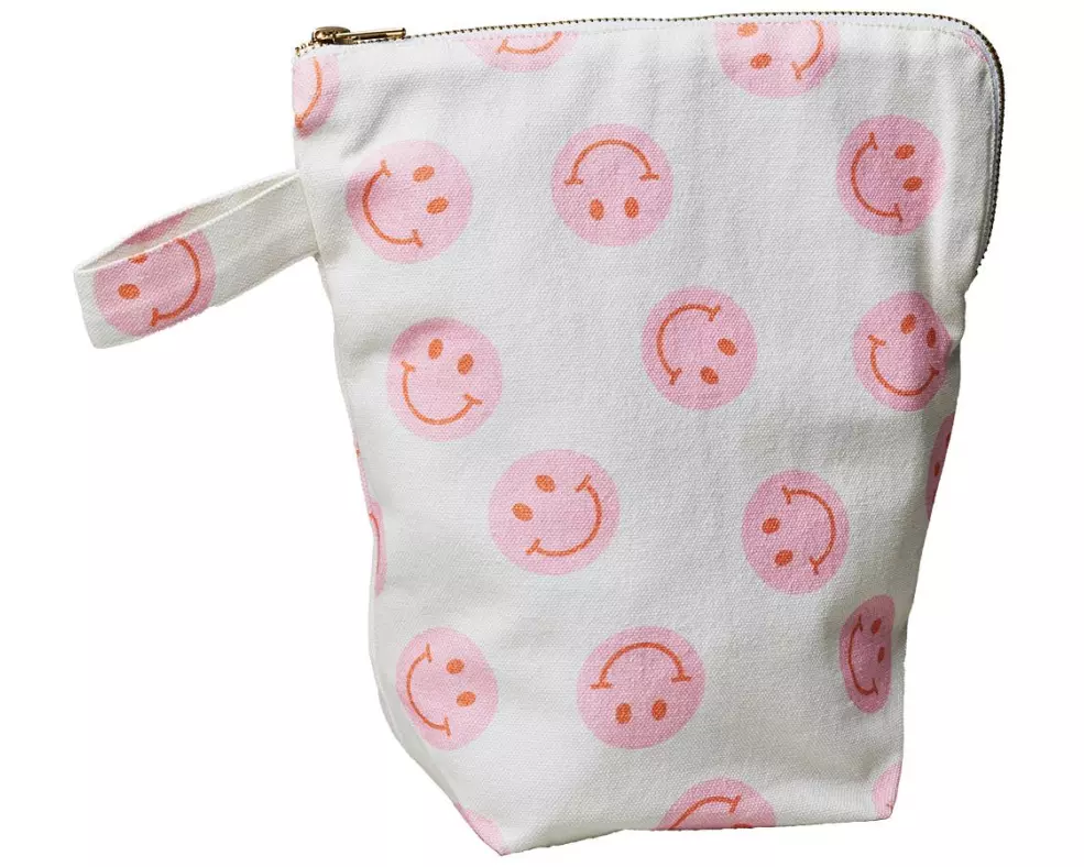 Chic Mic Necessaire Smilies 22.5 x 26.5 x 10 cm, Weiss/Rosa