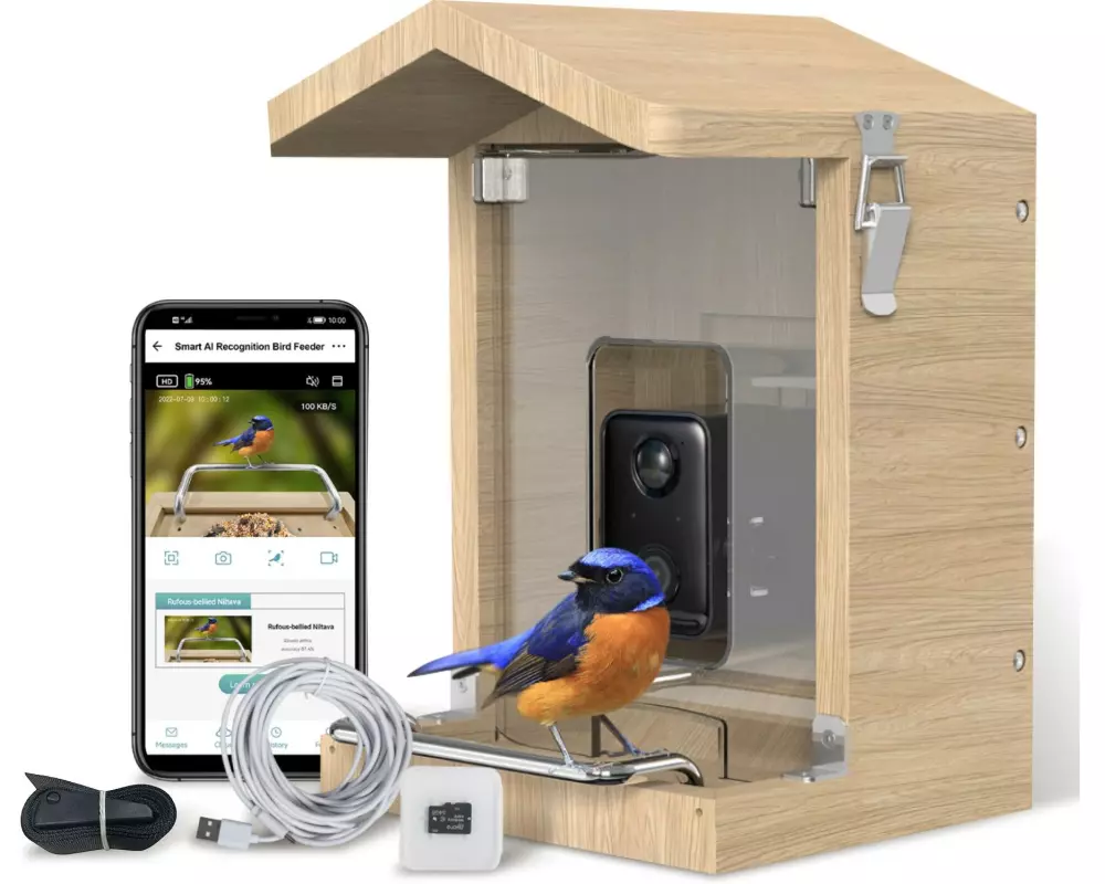 Sanilu Vogelfutterhaus mit Kamera ohne Solarpanel