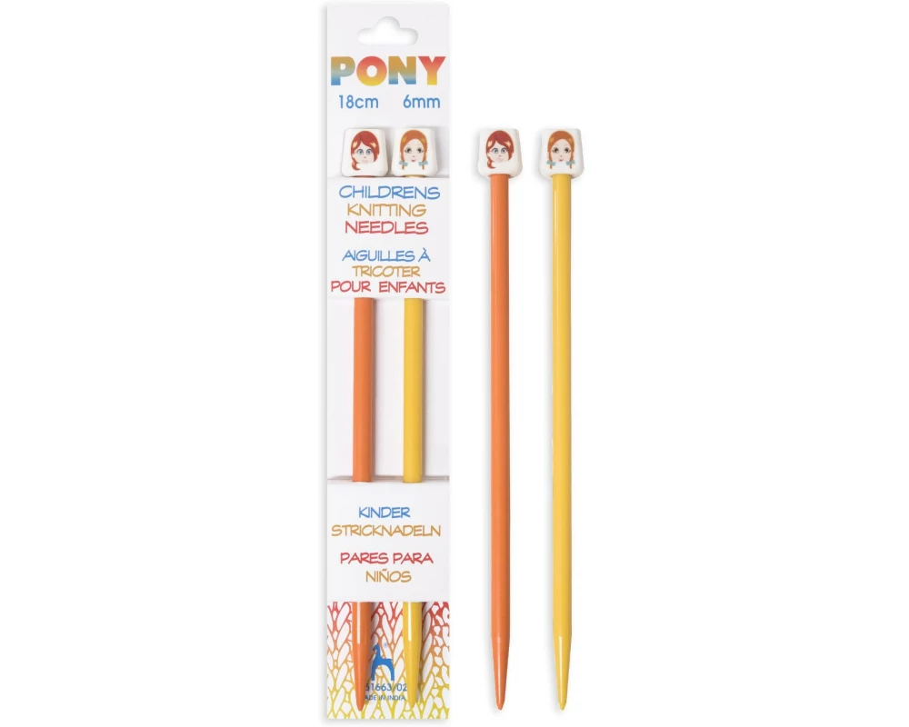 Pony Stricknadeln für Kinder Grösse 6, 18 cm