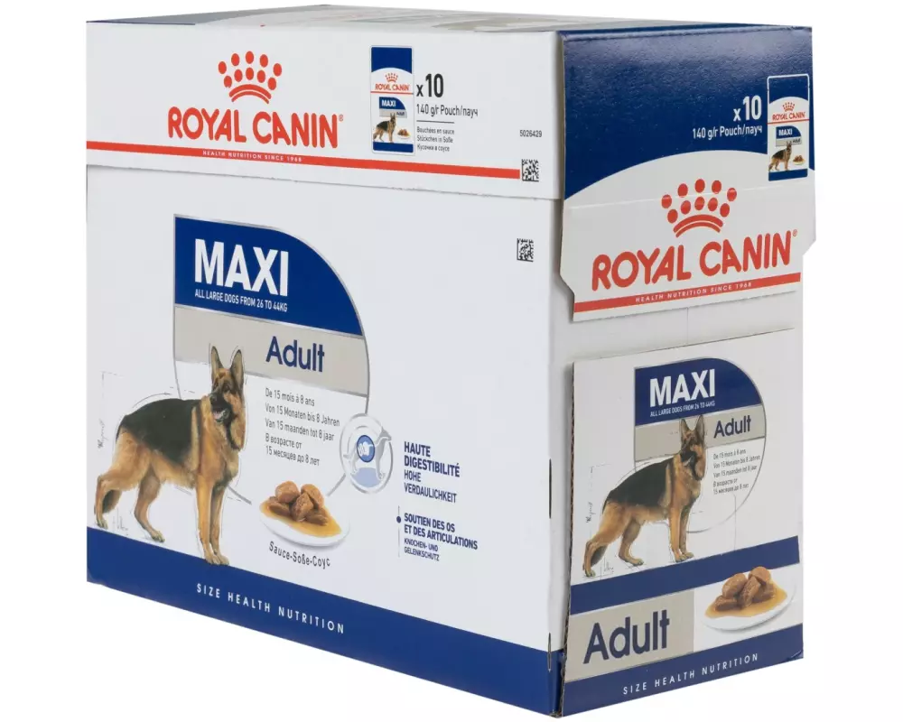 Royal Canin Nassfutter Health Nutrition Maxi Adult Sauce, 10 x 140g