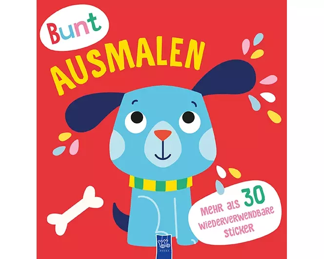 Bunt ausmalen (Cover rot / Hund)