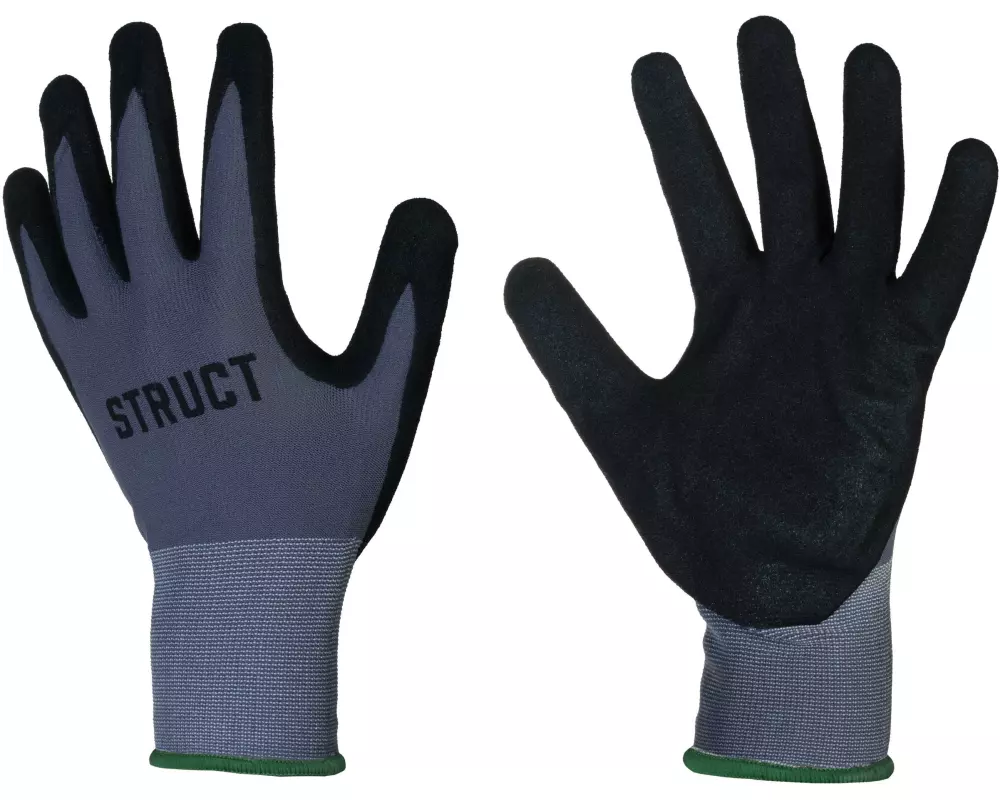 STRUCT Arbeitshandschuh Nylon, S, Grau/Schwarz, 1 Stück
