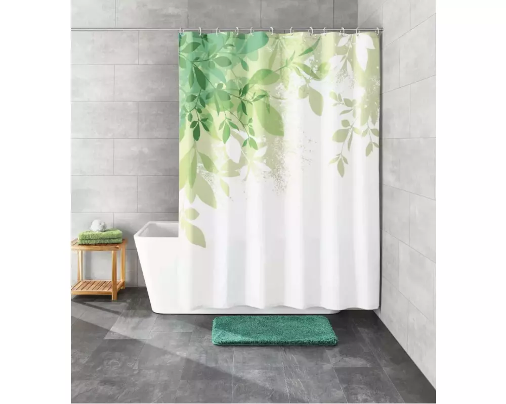 Kleine Wolke Duschvorhang Floresta 180 x 200 cm , Grün/Weiss