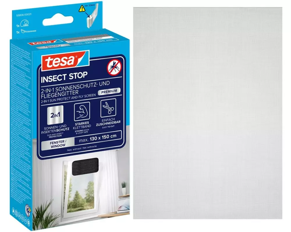 tesa Sun Protect Polyester Anthrazit 130 x 150 cm