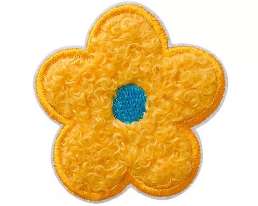 Mono-Quick Applikation Blume flauschig gelb | Mono-Quick 1 Stück