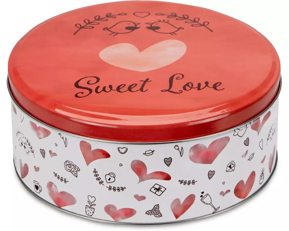 Städter Vorratsdose Sweet Love 1.7 l, Rot/Weiss