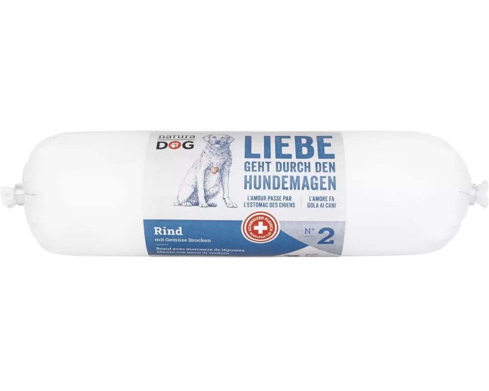 naturaDog Nassfutter Rind mit Gemüse Brocken, 400 g