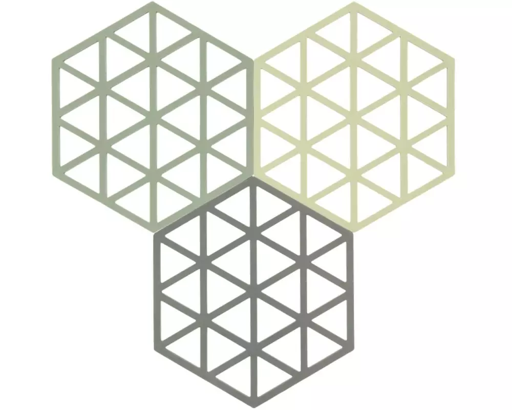 Zone Denmark Topfuntersetzer Triangles, 3er Set Grün/Mehrfarbig