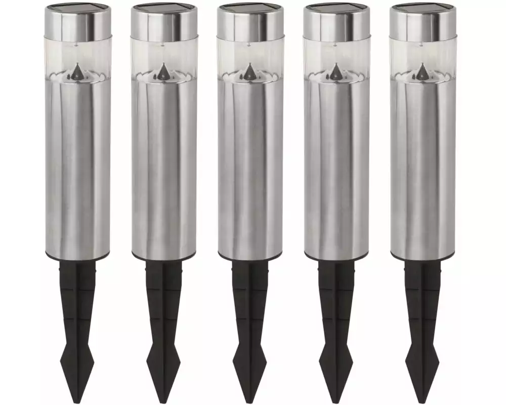 EGLO Leuchten Gartenlicht Solar, 5er-Set, Silber