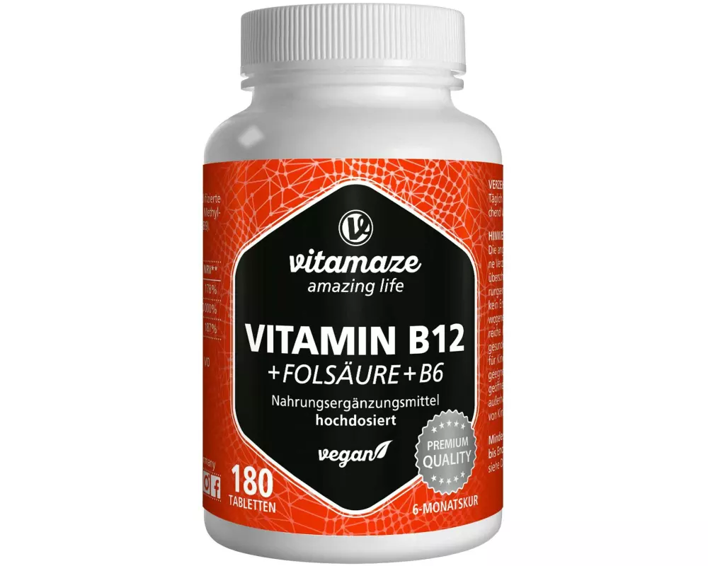 Vitamaze Vitamin B12 + B9 + B6 180 Tabletten