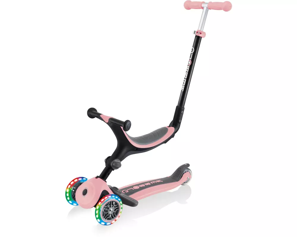 GLOBBER Scooter GO UP Foldable Plus Lights, Pastel Rosa